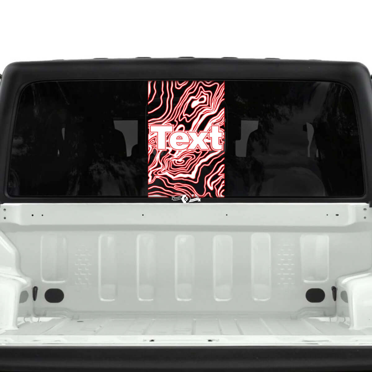 Jeep Gladiator Lunotto posteriore USA Mappa topografica Adesivi Decalcomanie Grafica in vinile Striscia 2 colori
