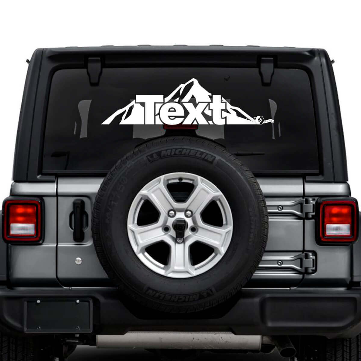 Jeep Wrangler Unlimited Lunotto posteriore Montagne Adesivi Decalcomanie Grafica in vinile
