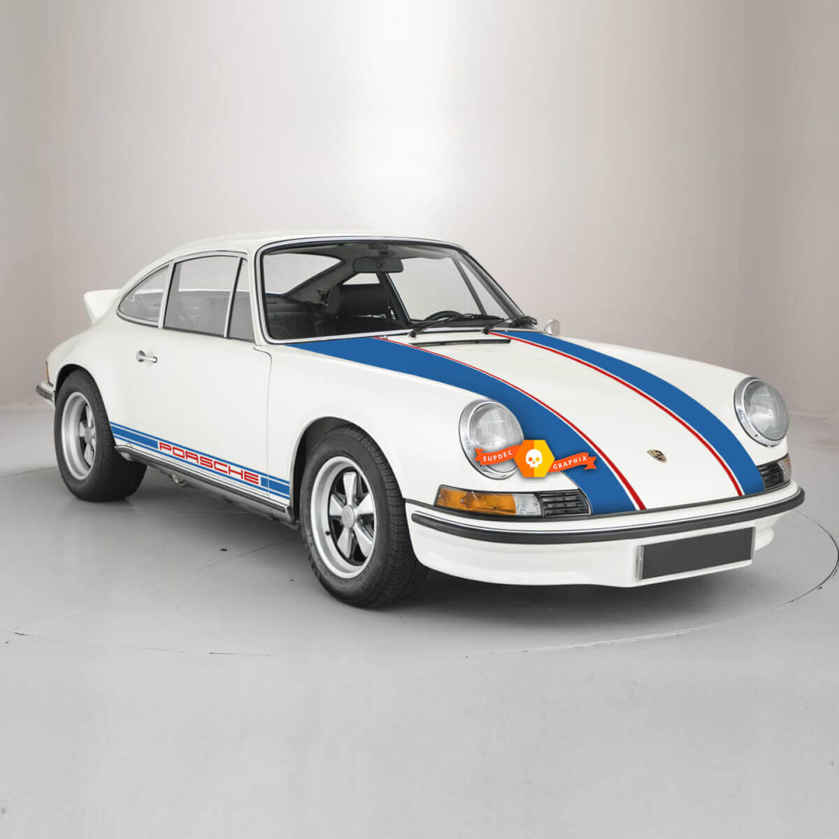 Kit Adesivi in Vinile Strisce Cofano e Laterali Stile Classico per Porsche 911