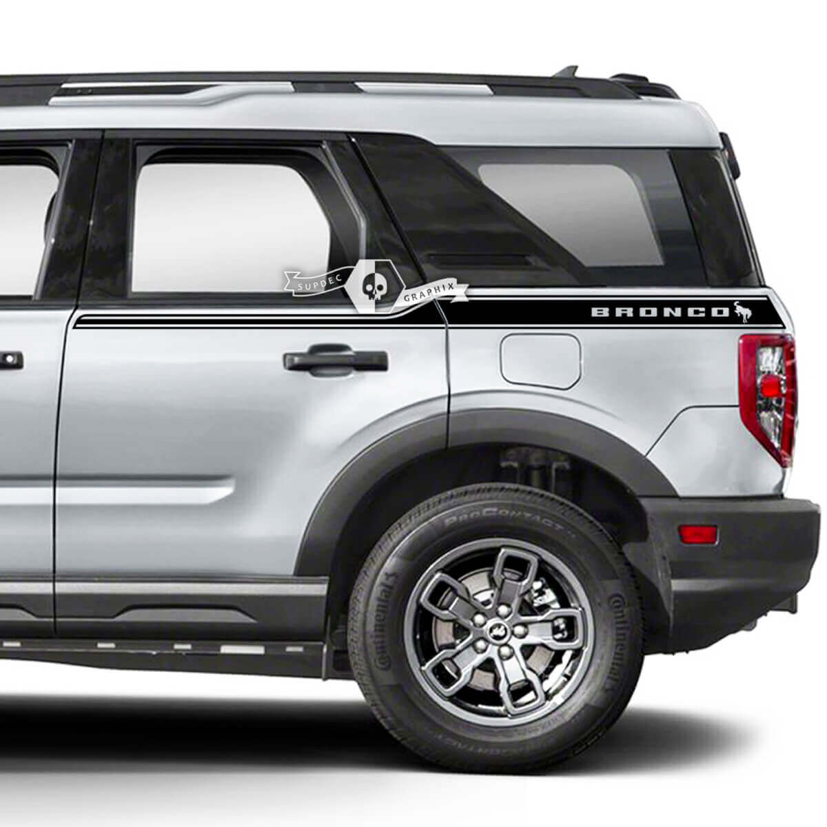 2 adesivi per decalcomanie con logo Ford Bronco per porta laterale laterale
