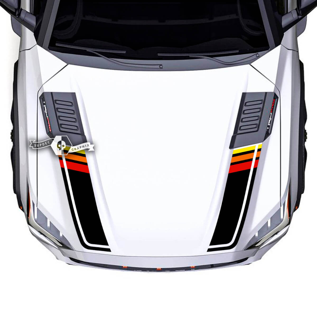 La decalcomania degli adesivi in ​​vinile con finiture classiche vintage sul cofano Toyota Sequoia si adatta alla Toyota Sequoia rovesciata
