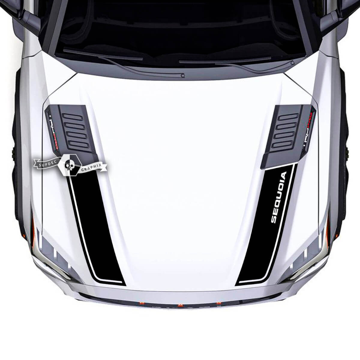 La decalcomania degli adesivi in ​​vinile con rivestimento del cofano Toyota Sequoia si adatta alla Toyota Sequoia rovesciata
