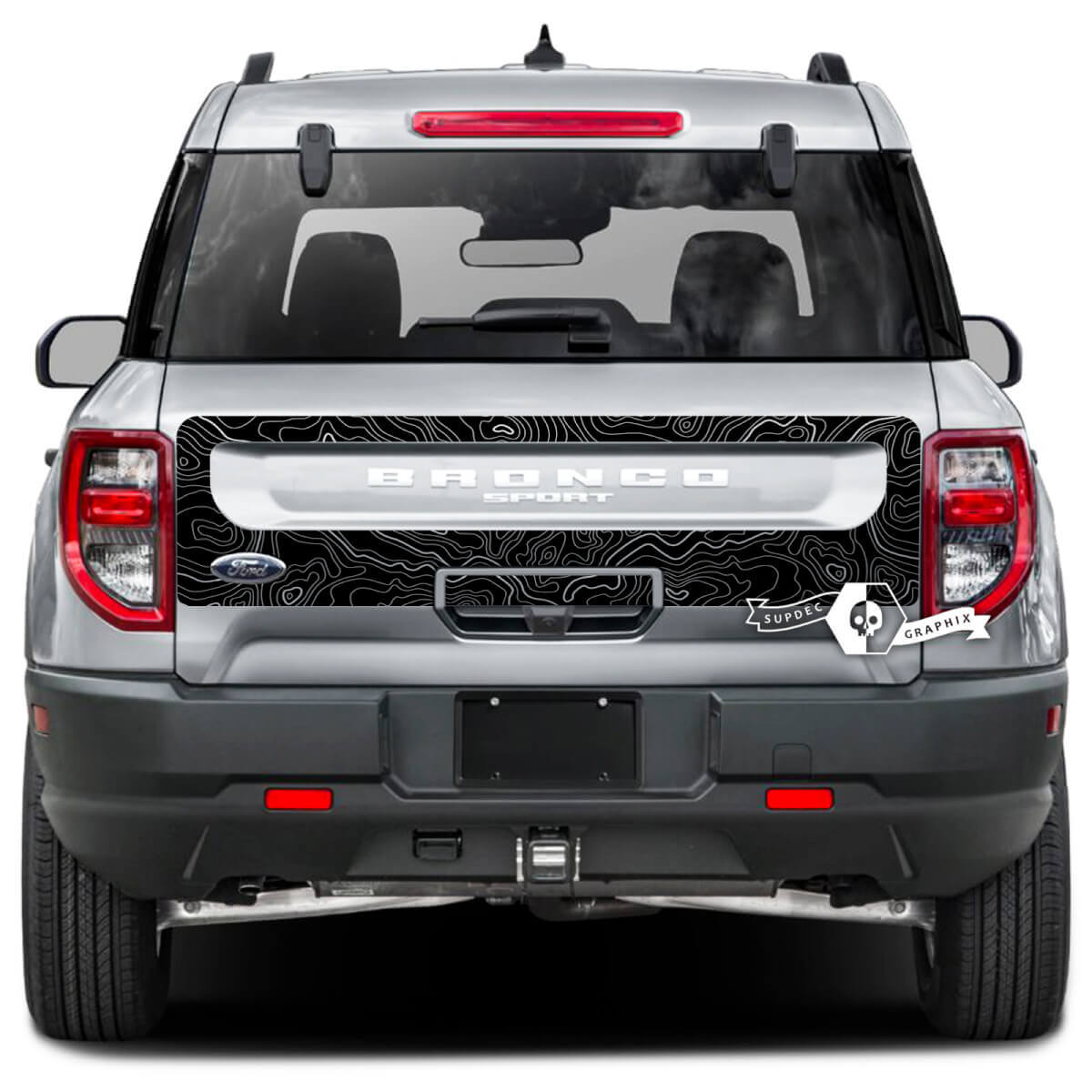 Musclecar horse portellone letto mappa topografica Splash Wrap decalcomanie adesivi
