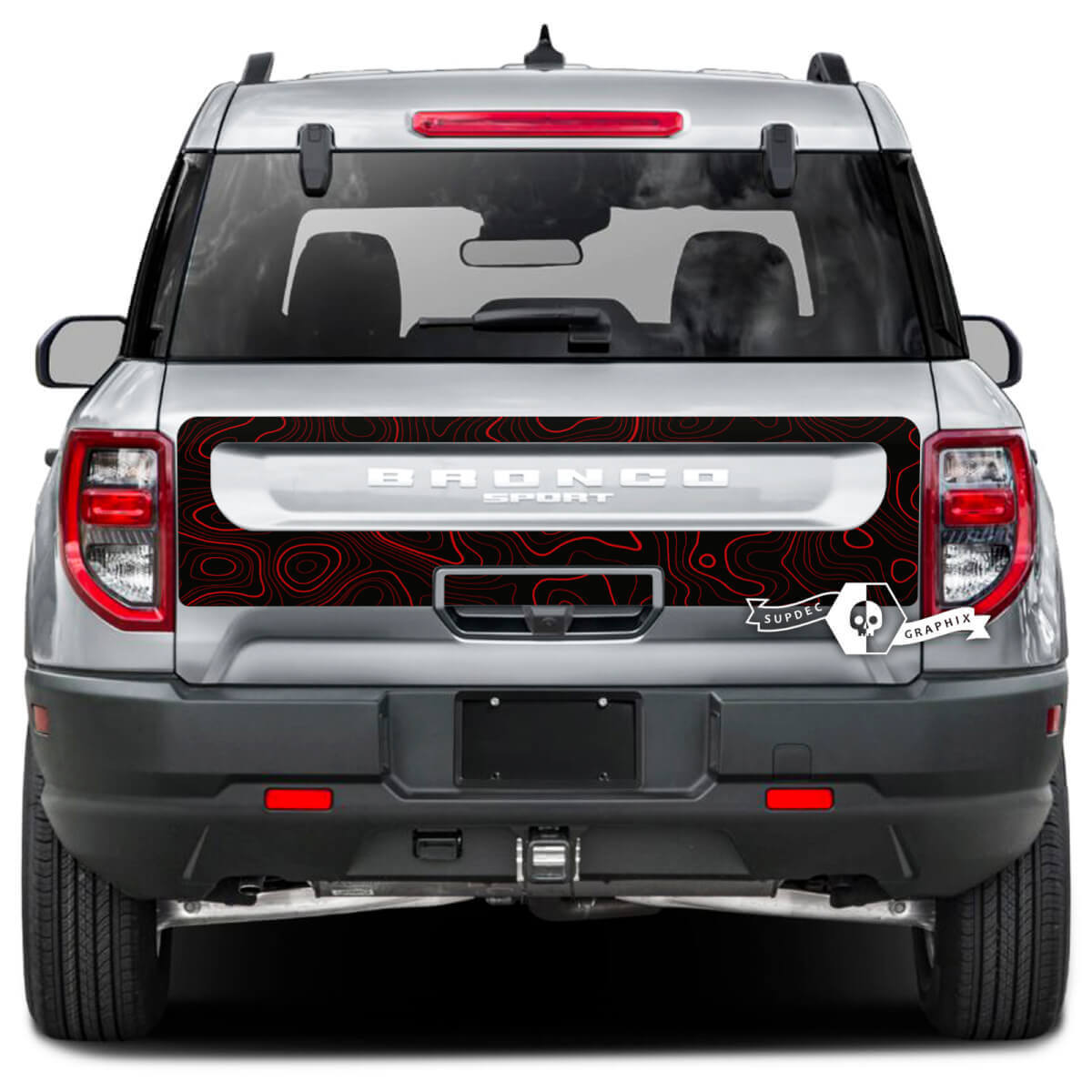 Adesivi in Vinile a Decalcomania per Portellone con Mappa Topografica per Ford Bronco Sport
