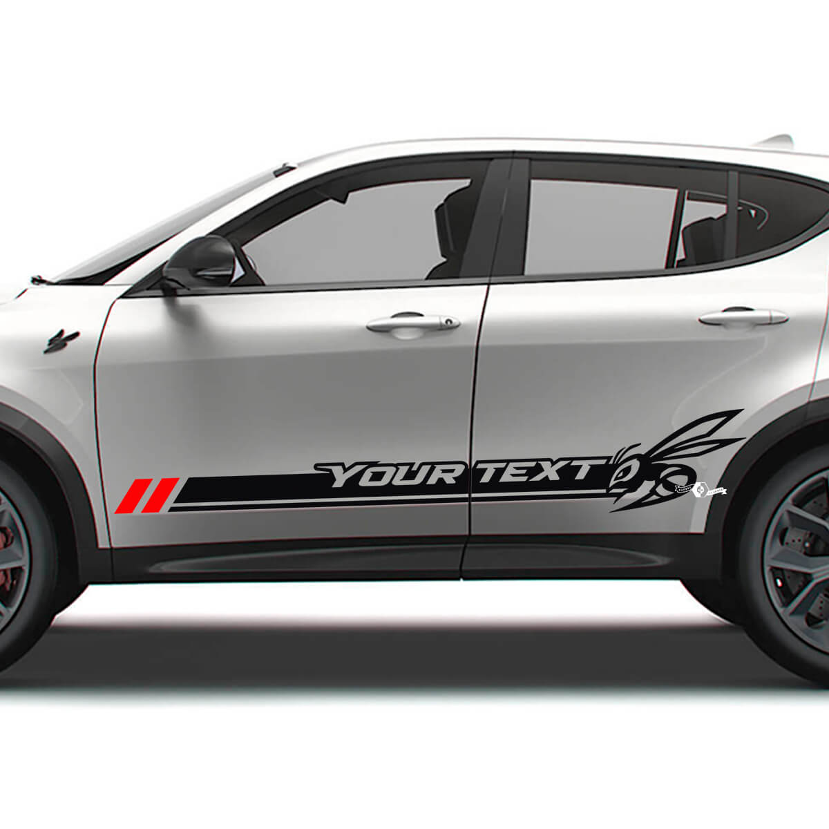 Kit Adesivi in Vinile con Striscia Laterale e Logo Stile Hornet per Dodge Hornet