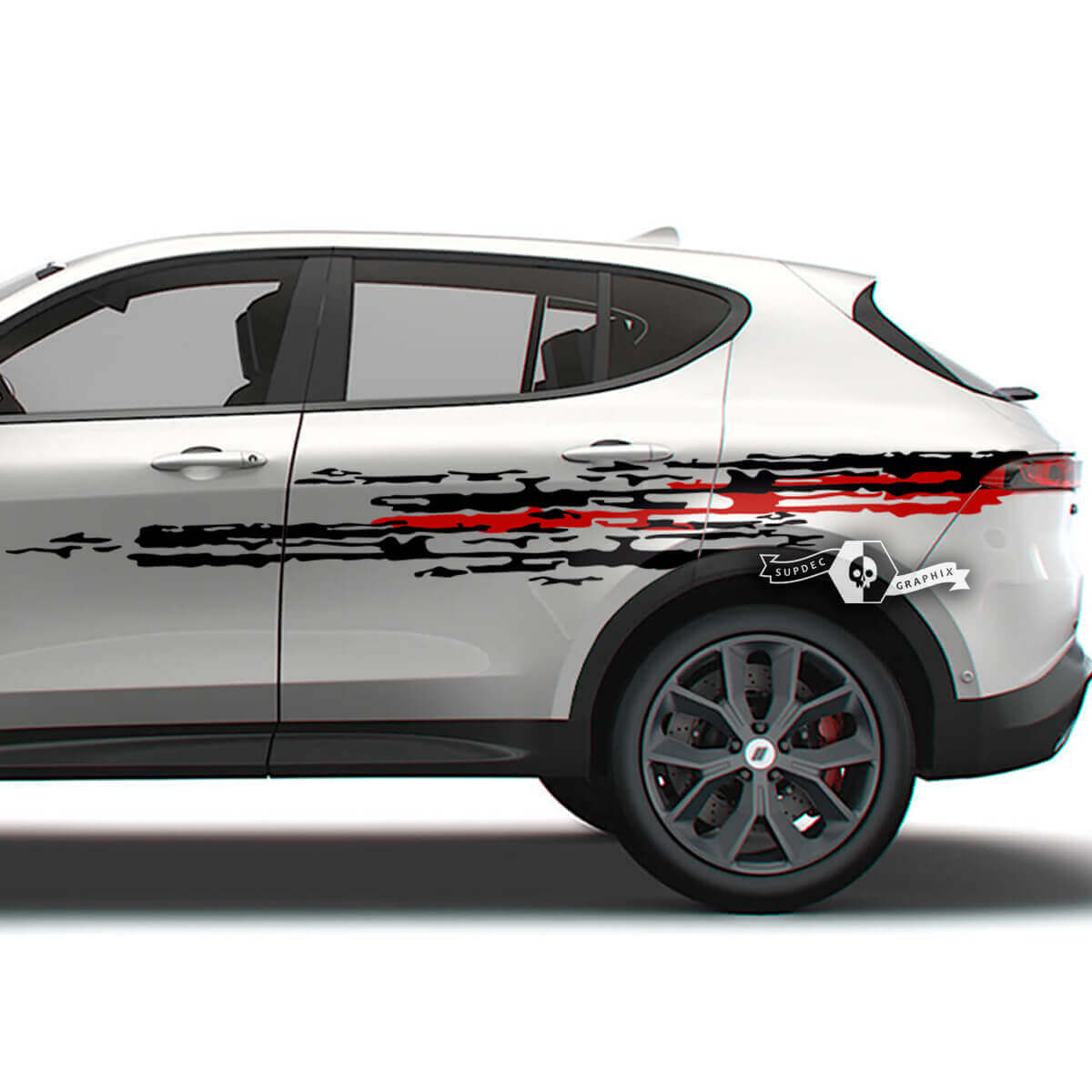 Coppia Dodge Hornet porte strisce laterali Splash Wrap fango abbagliante vernice distrutta adesivi decalcomanie in vinile 2 colori
