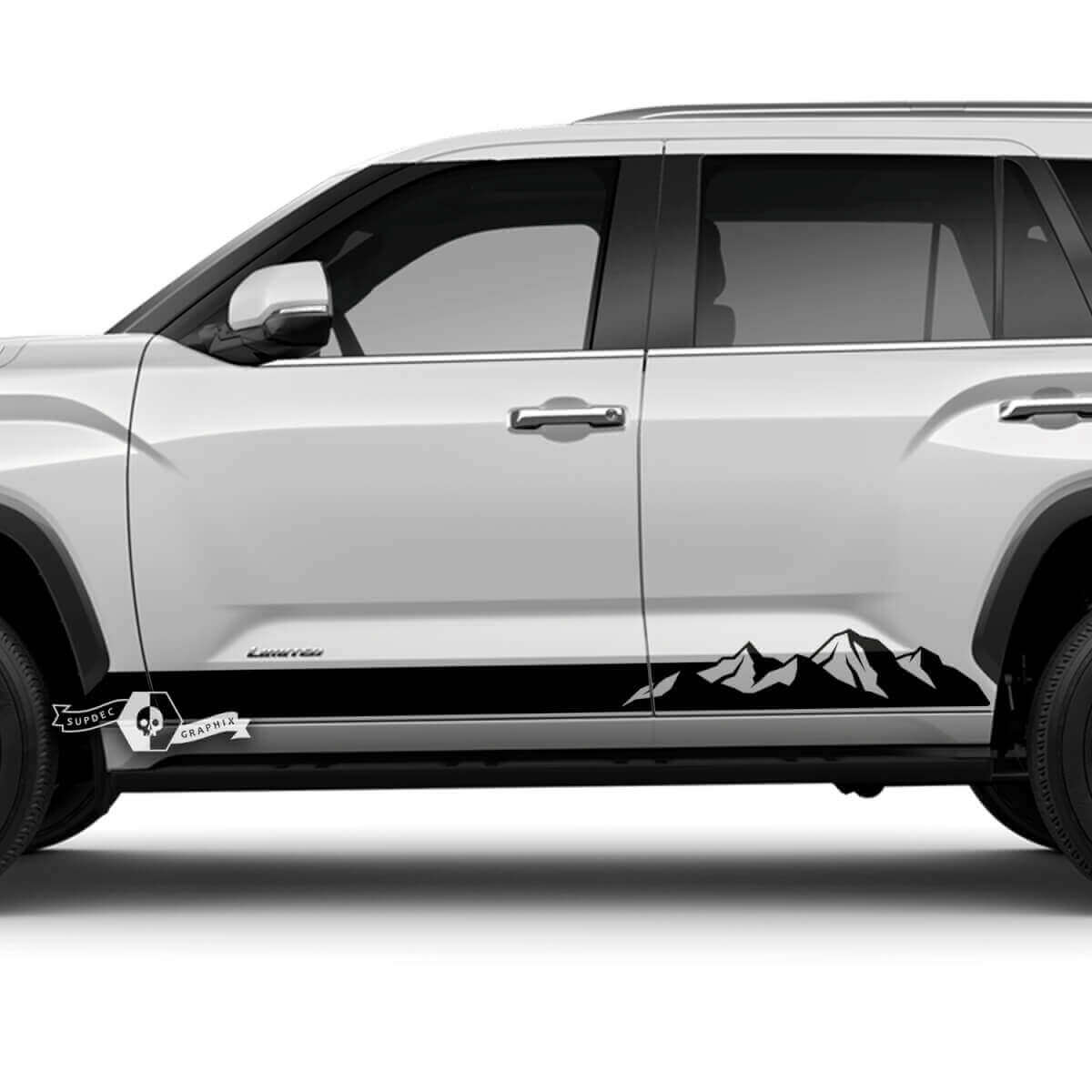 Adesivo in Vinile a Strisce per Minigonne Mountain Style per Toyota Sequoia