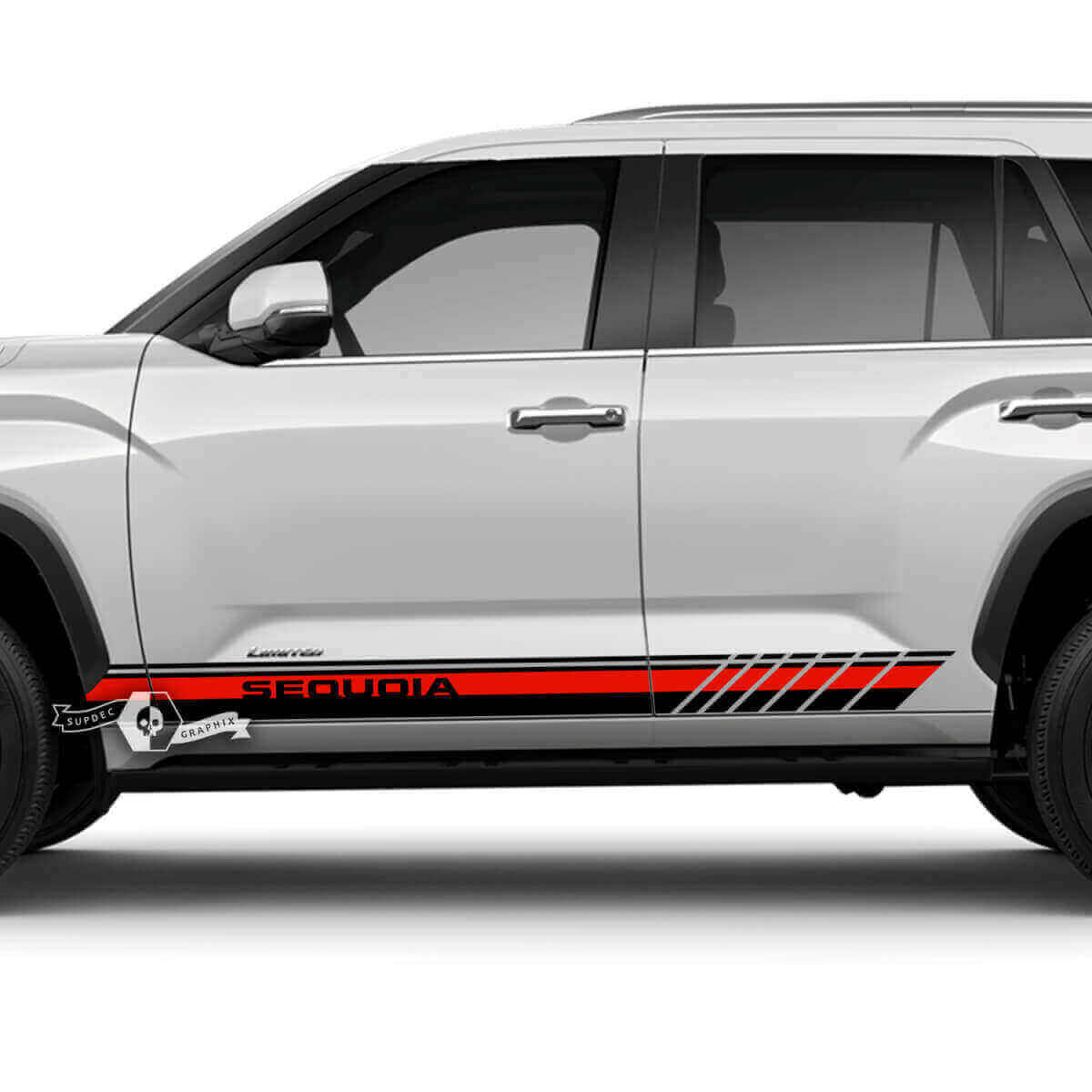 Kit adesivi in vinile con strisce a scacchiera per battitacco Toyota Sequoia