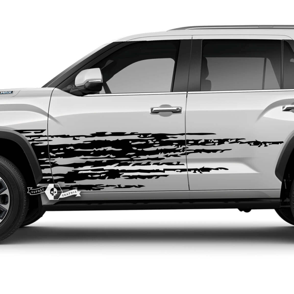 Coppia Toyota Sequoia anteriore parafango posteriore avvolgente Splash Dazzle Paint distrutto adesivi in ​​vinile decalcomania adatta Toyota Sequoia
