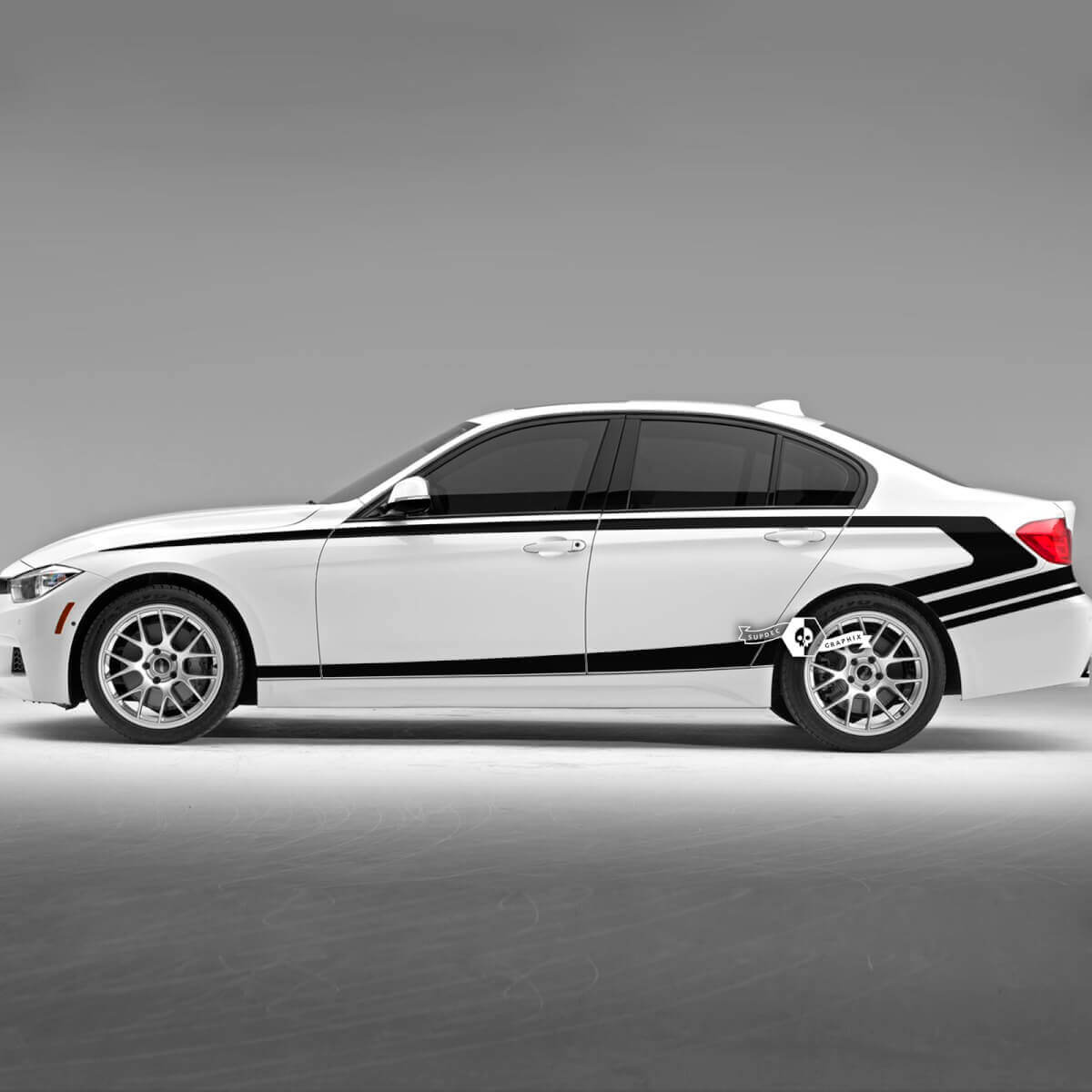 Coppia BMW Doors Up Side Stripes Rally Motorsport Trim Vinile Adesivo F30 G20
