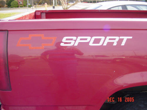 Adesivi in vinile coppia per fiancate letto camion Sport con logo Chevrolet per auto Chevy