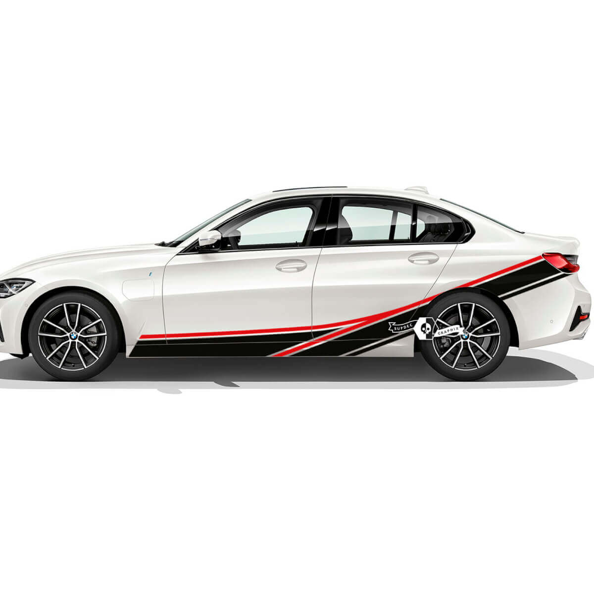 Coppia BMW Doors Up Side Stripes Rally Motorsport Trim Vinile adesivo F30 G20 2 colori
