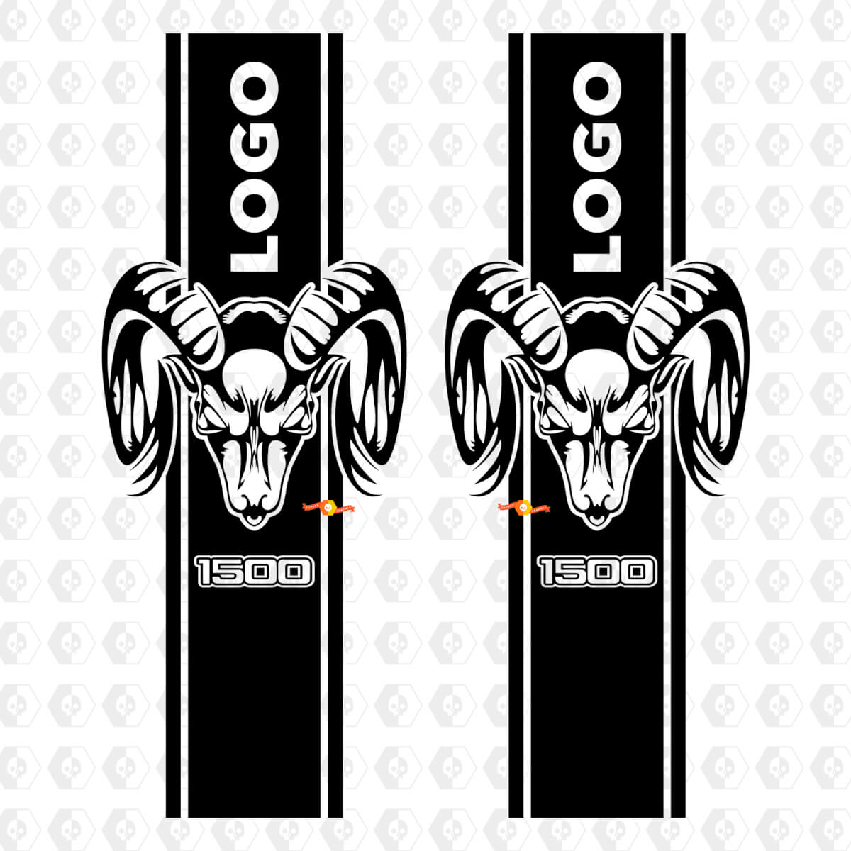 Kit adesivo in vinile a striscia laterale stile Hemi personalizzato per Dodge Ram 1500