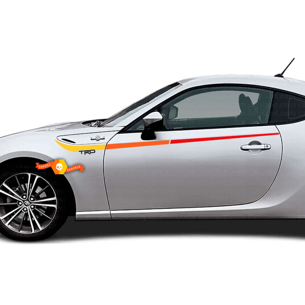 Kit Adesivi in Vinile Striping Laterale Stile Vintage TRD per Toyota GT86