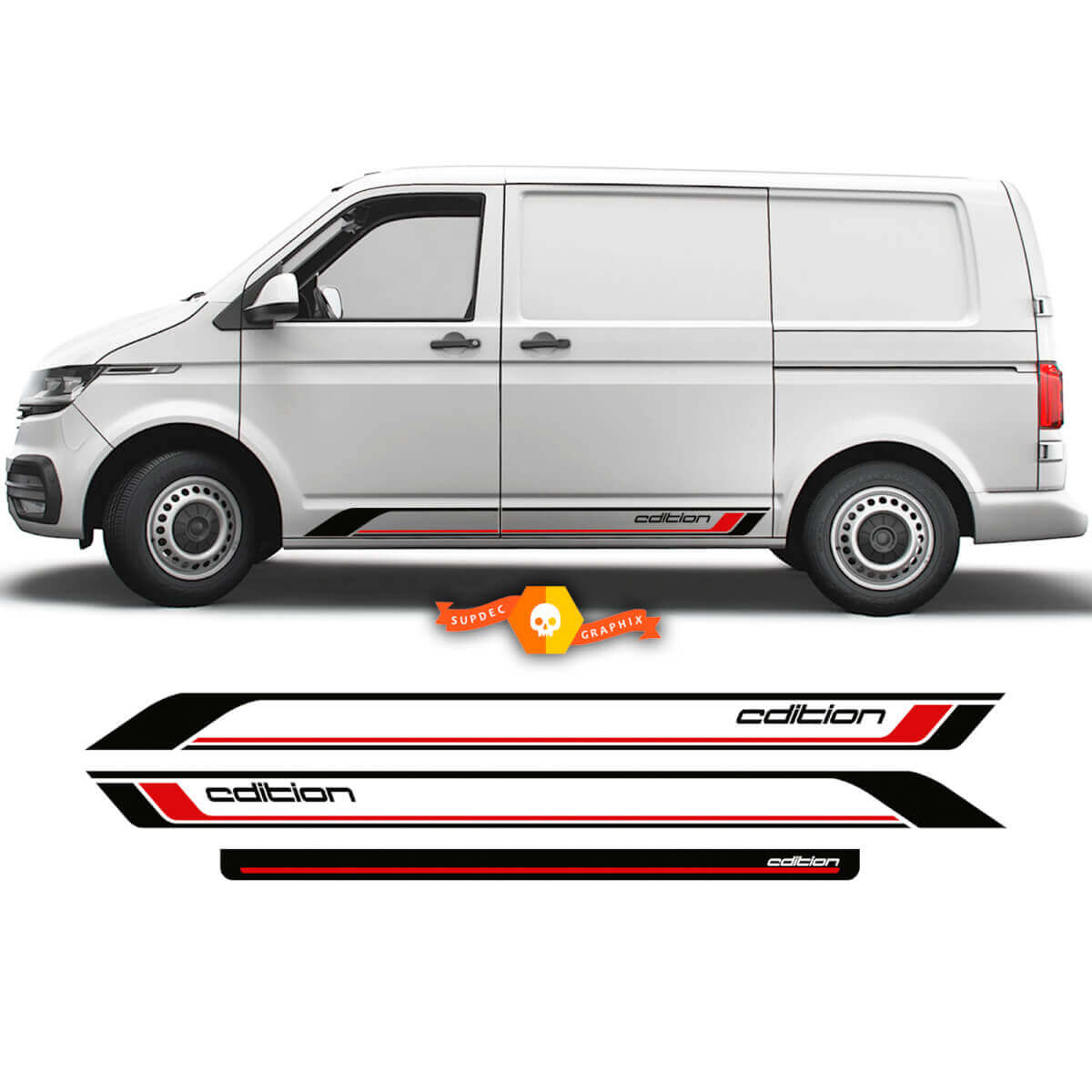Coppia VW Volkswagen Transporter Van Multivan Side Blank Stripes Kit California per T4 T5 T6 Adesivo in vinile 2 colori
