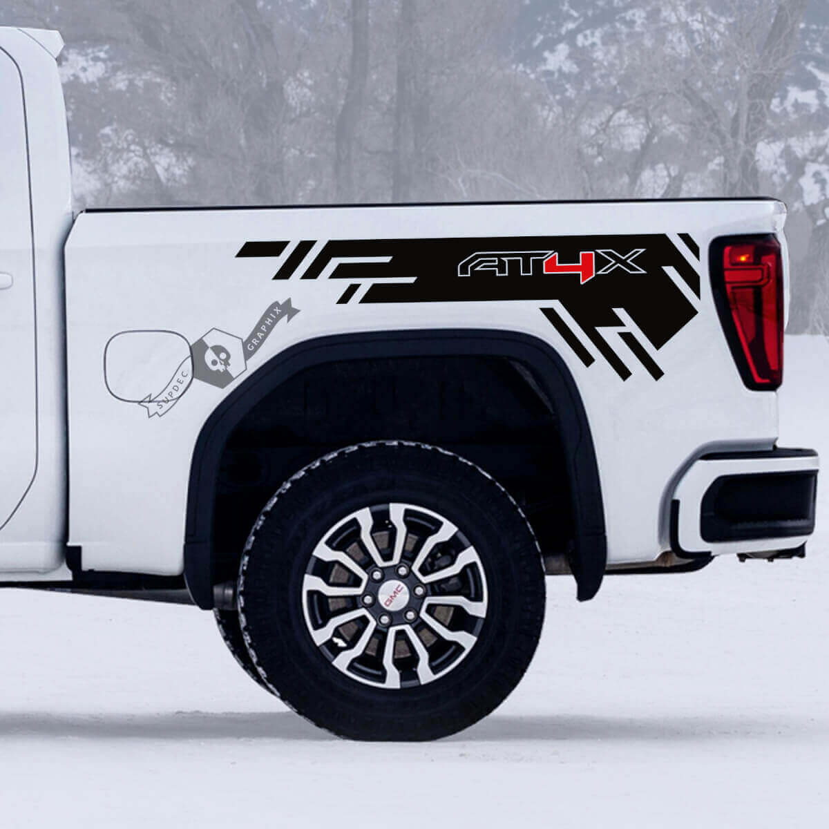 Set di Adesivi Laterali in Vinile AT4X Off-Road per GMC Sierra 1500