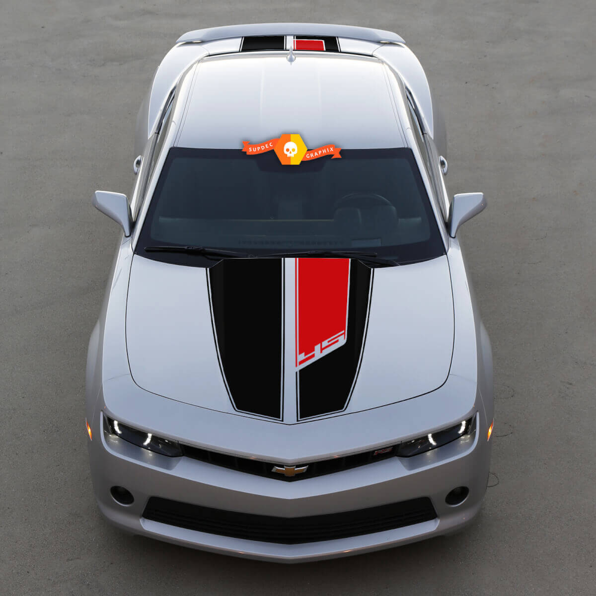 Kit Adesivi in Vinile Strisce Cofano e Bagagliaio Stile 45° Anniversario per Chevrolet Camaro