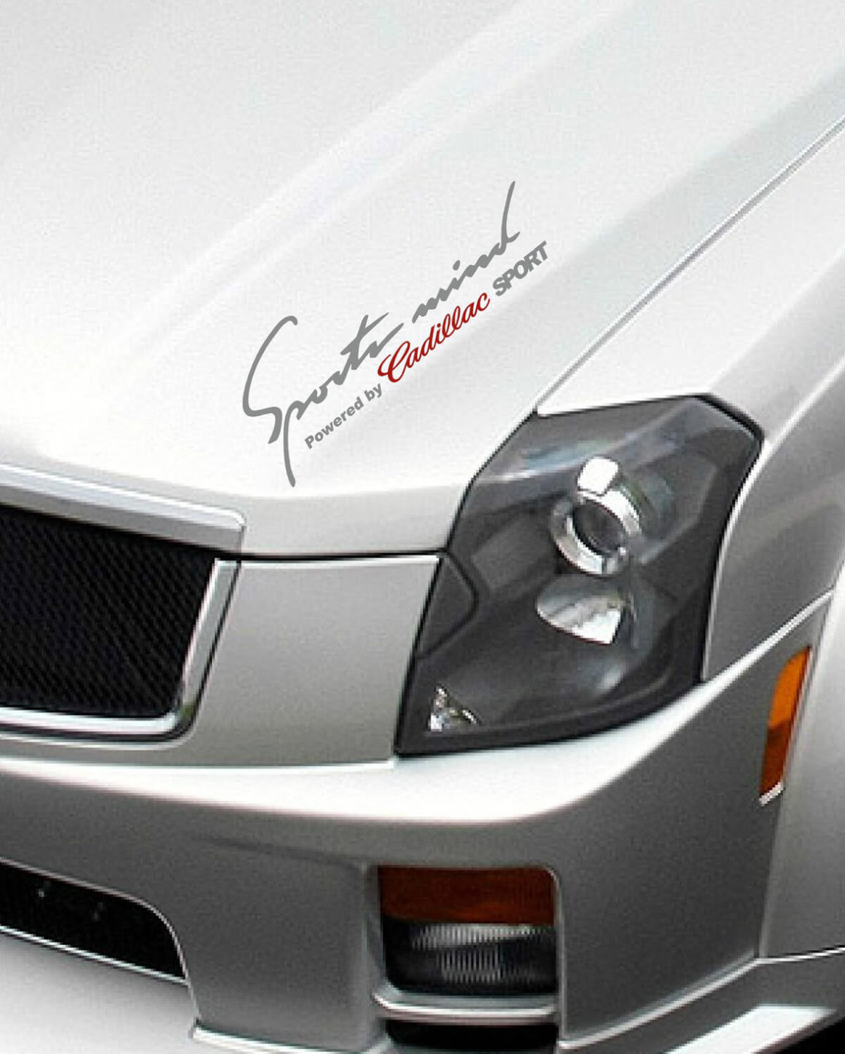 Sports Mind Powered by Cadillac Adesivo in Vinile per Cofano Sportivo per Cadillac