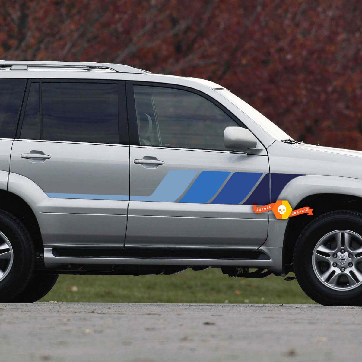 Kit Adesivi in Vinile con Strisce Laterali Retro per Lexus GX470 o Toyota Land Cruiser Prado