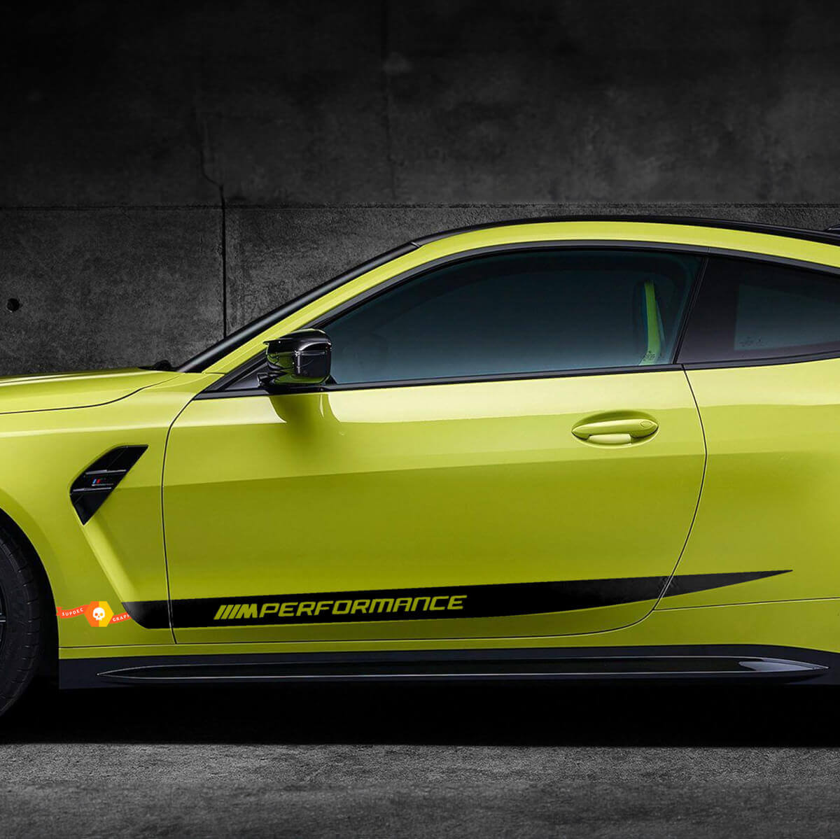 Adesivo decalcomania in vinile BMW M4 M3 G82 G83 M Performance Side Doors Stripe M
