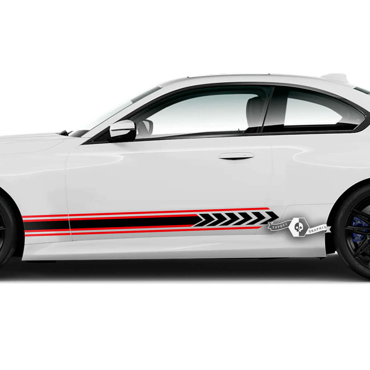 Coppia BMW M2 M240 G42 F22 F87 M Performance Pannello a bilanciere Strisce laterali Linee Porte Stripe M Adesivo in vinile 2 colori
