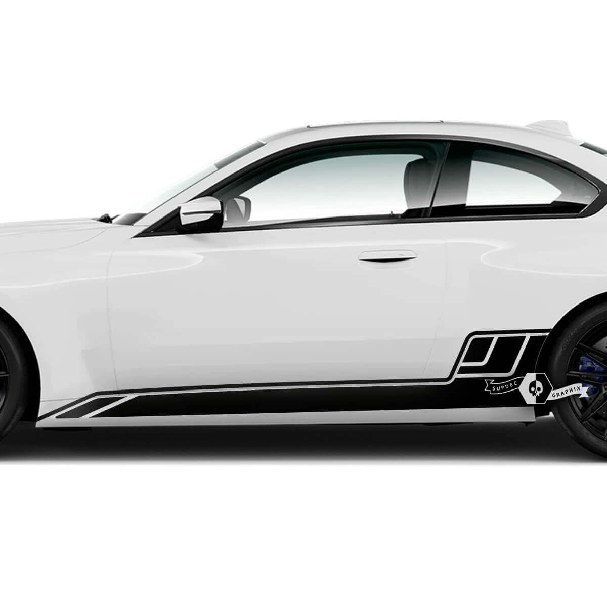 Coppia BMW M2 M240 G42 F22 F87 M Performance Pannello a bilanciere Striscia laterale Porte Striscia Adesivo in vinile
