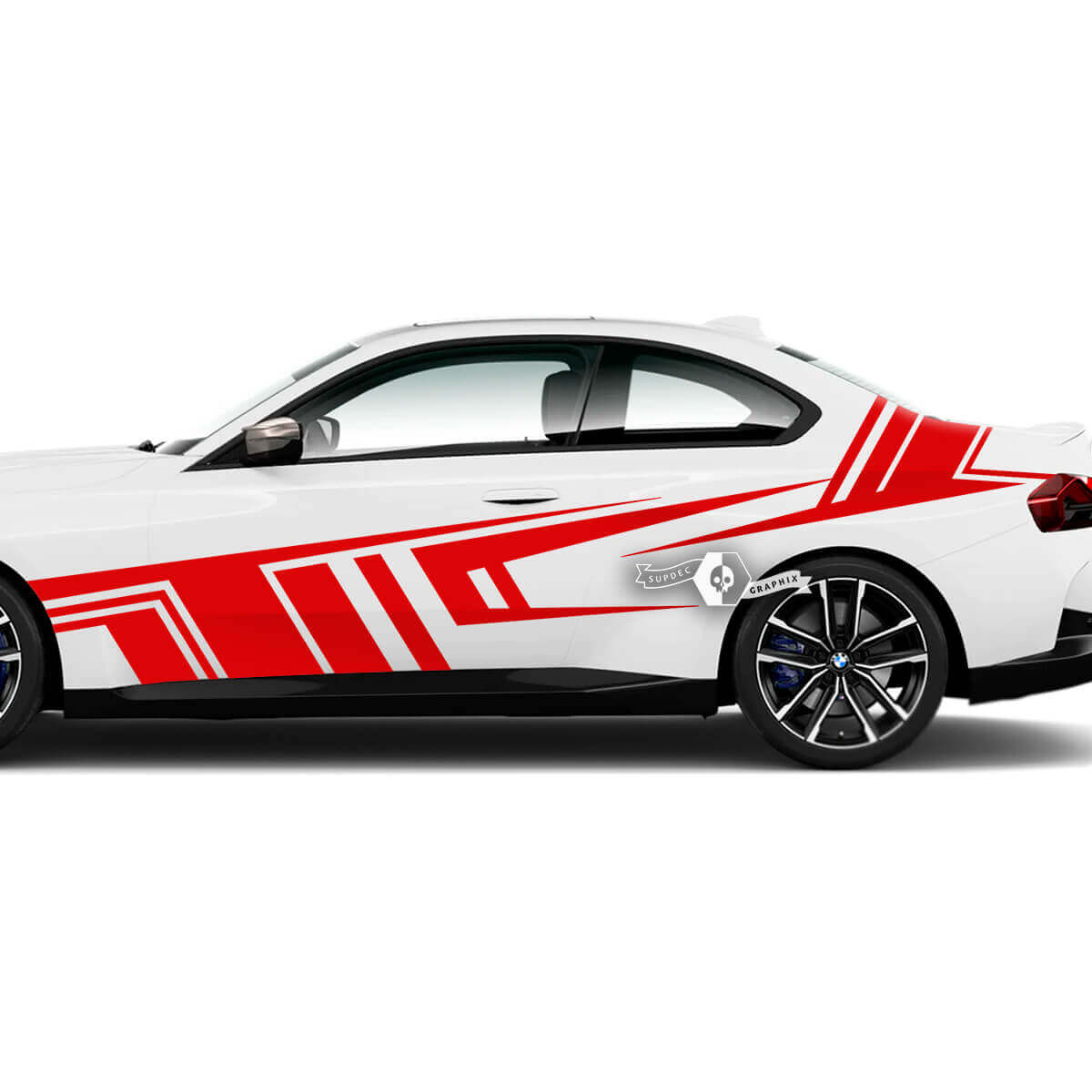Coppia BMW M2 M240 G42 F22 F87 M Performance Wrap Splash Side Fender Porte Linee Geometria Vinile Decalcomania
