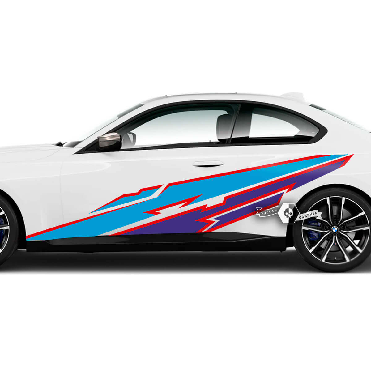 Coppia BMW M2 M240 G42 F22 F87 M Performance Wrap Splash Side Parafango Porte Linee Trim Vinile Adesivo 3 colori
