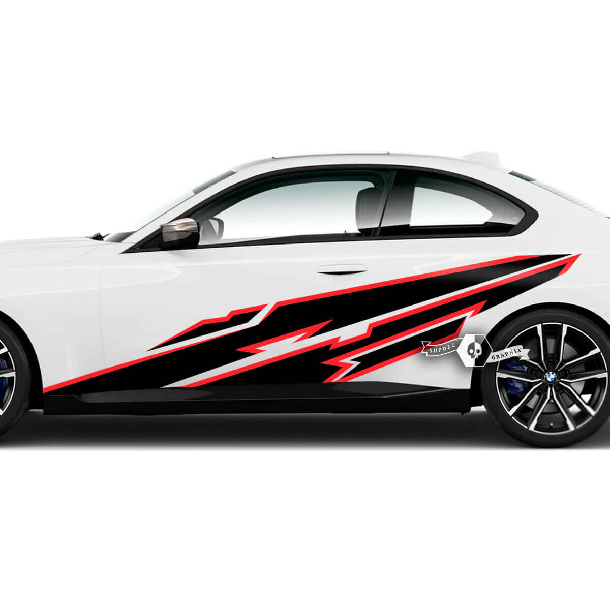 Coppia BMW M2 M240 G42 F22 F87 M Performance Wrap Splash Side Parafango Porte Linee Trim Vinile Adesivo 2 Colori
