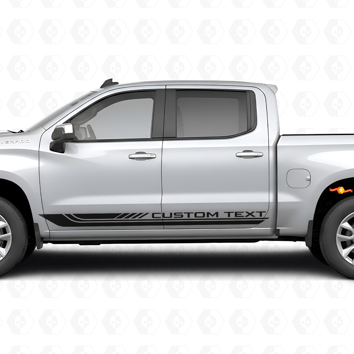 Strisce in Vinile Personalizzate per Telaio Porta e Battitacco per Chevrolet Silverado 1500 T1XX 2019-2026