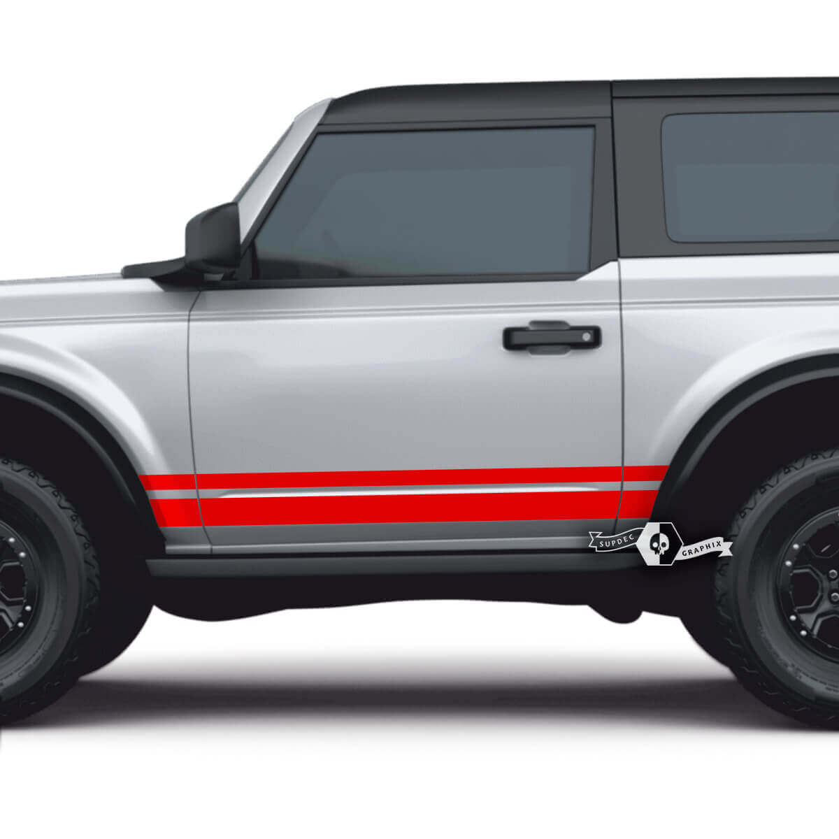 Coppia di adesivi per decalcomanie laterali Ford Bronco per 2 porte per Ford Bronco
