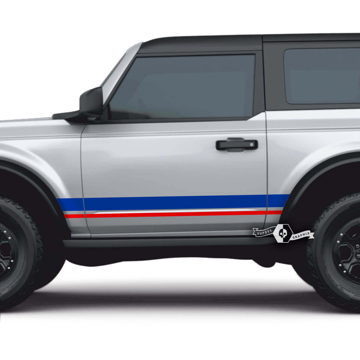 Adesivi strisce porta laterale 2 per Ford Bronco