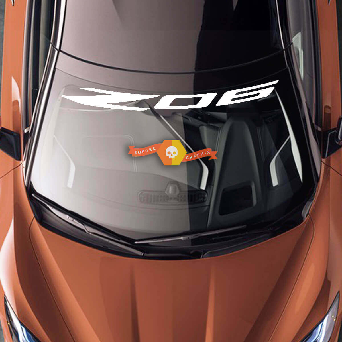 Adesivo in Vinile per Parabrezza Z06 per Chevrolet Corvette C8