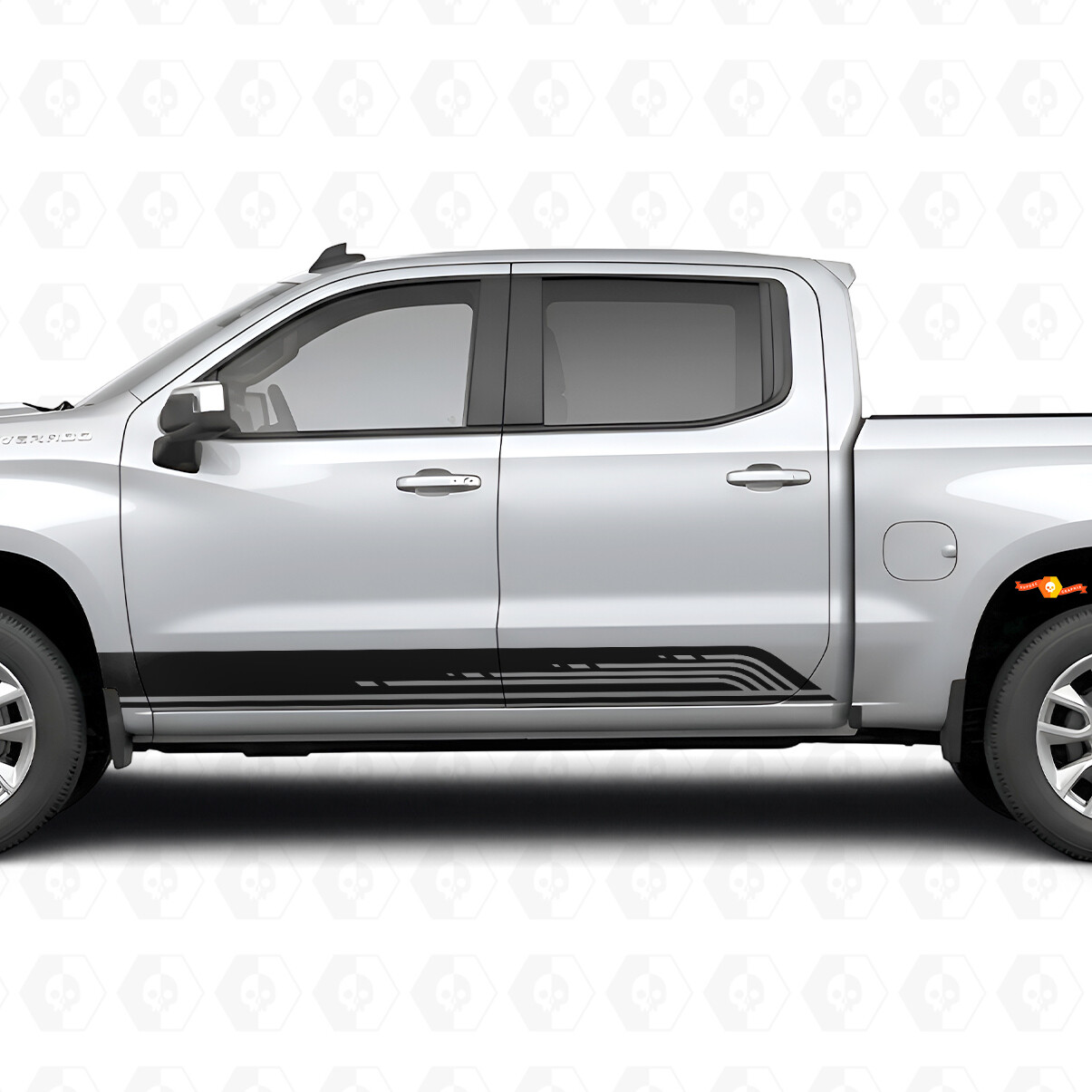 Strisce in Vinile a Contorno Parallelo per Porta e Minigonne per Chevrolet Silverado 1500 T1XX 2019-2026
