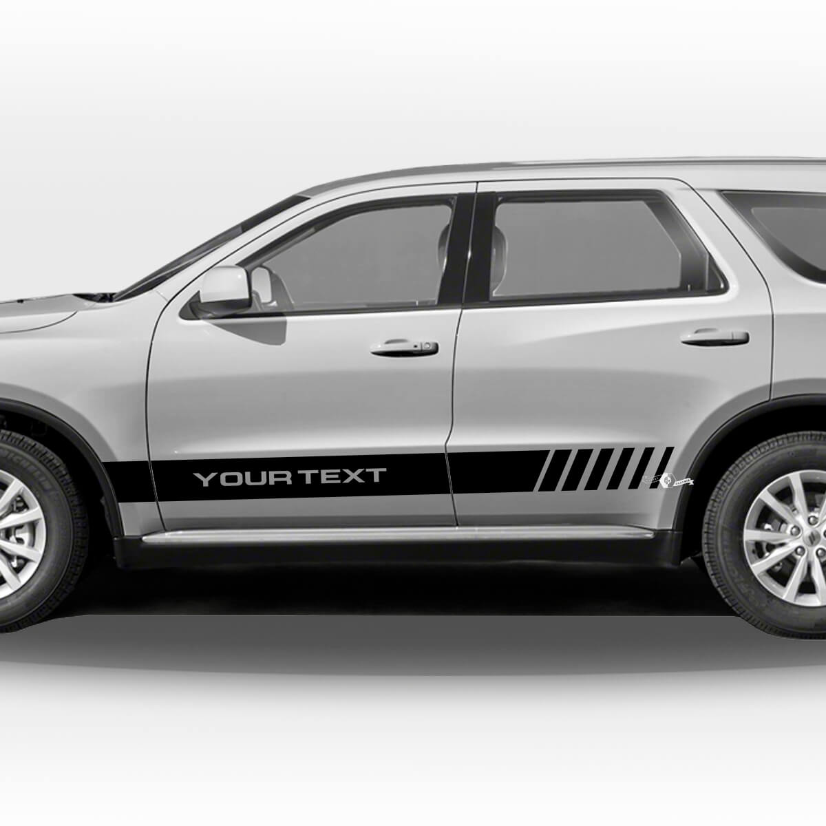 Strisce Racing con Testo Personalizzato Set di Adesivi Laterali in Vinile per Dodge Durango