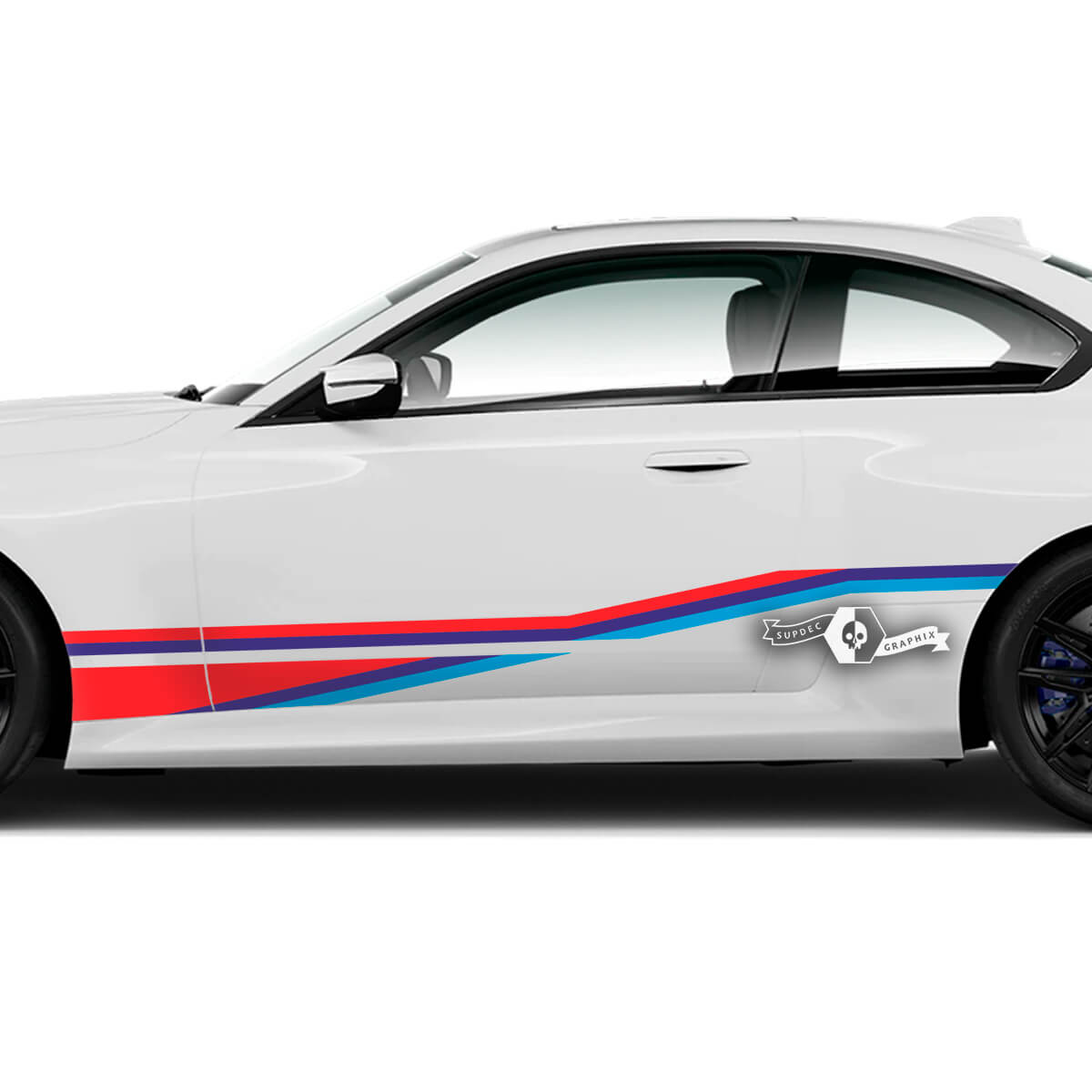 Coppia BMW M2 M240 G42 F22 F87 M Performance Strisce laterali Porte Fender Stripe M Vinile adesivo M Colori
