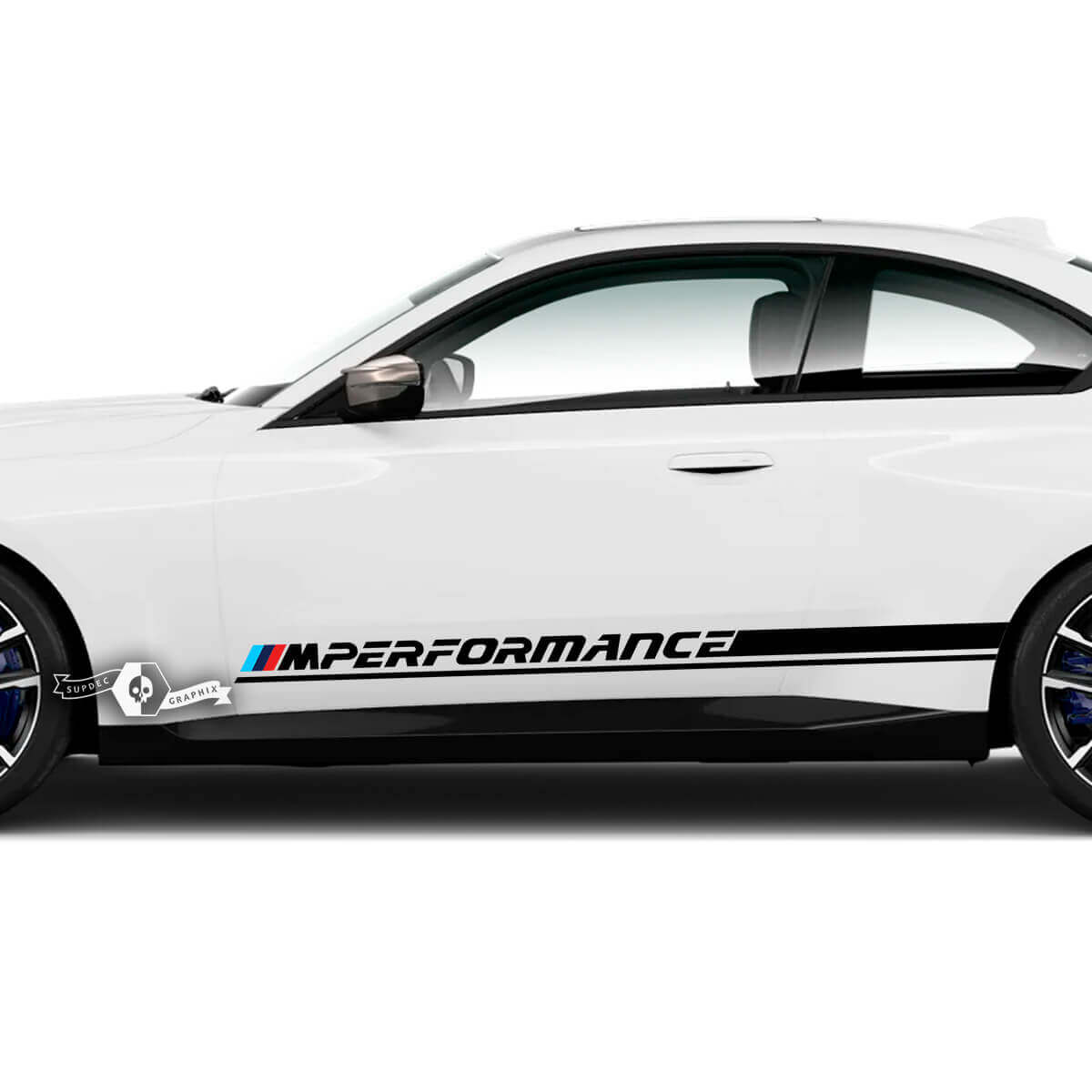 Coppia BMW M2 M240 G42 F22 F87 M Performance Side Line Stripe Doors Stripe Adesivo in vinile
