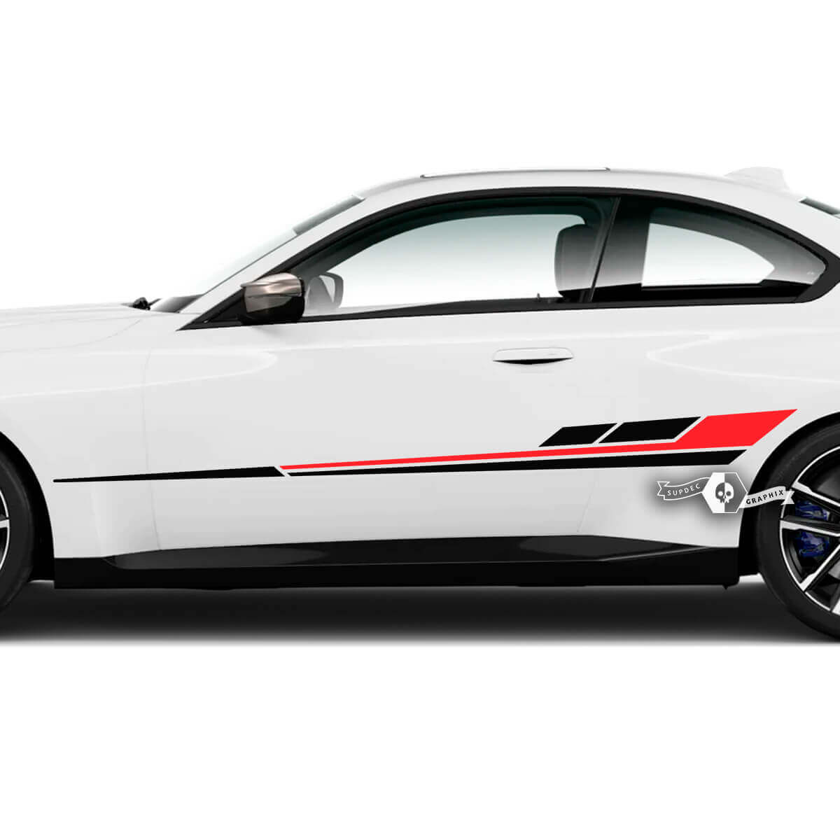 Coppia BMW M2 M240 G42 F22 F87 M Performance Modern Side Stripe Doors Stripe Adesivo in vinile
