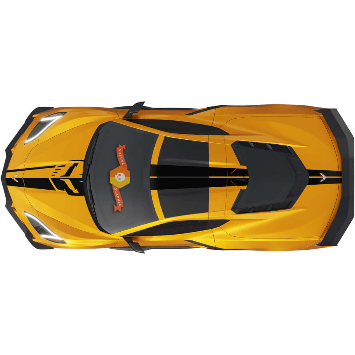 Strisce da Gara Adesivo Vinilico Laterale Completo per Chevrolet Corvette C8