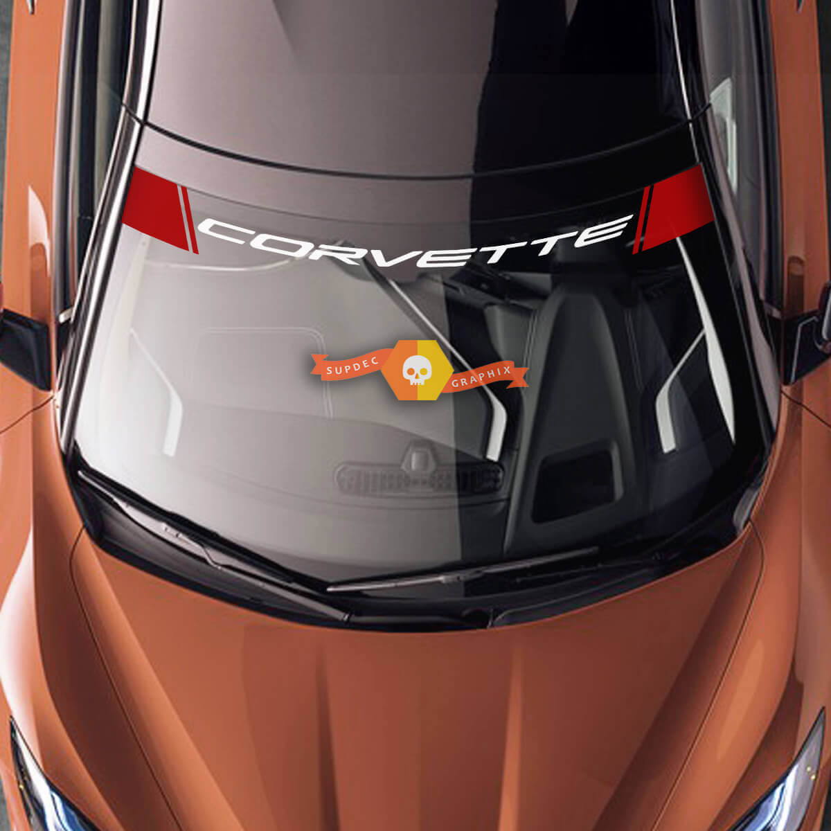 Adesivo in Vinile per Parabrezza Corvette per Chevrolet Corvette C8