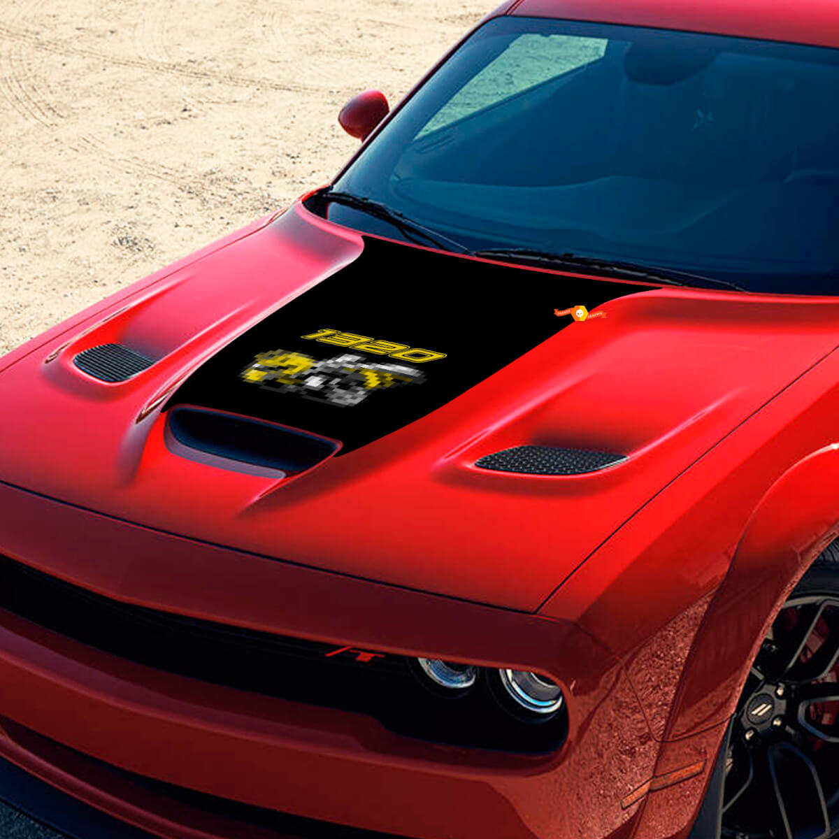 Adesivo in Vinile per Cofano Stile 1320 Super Bee per Dodge Challenger