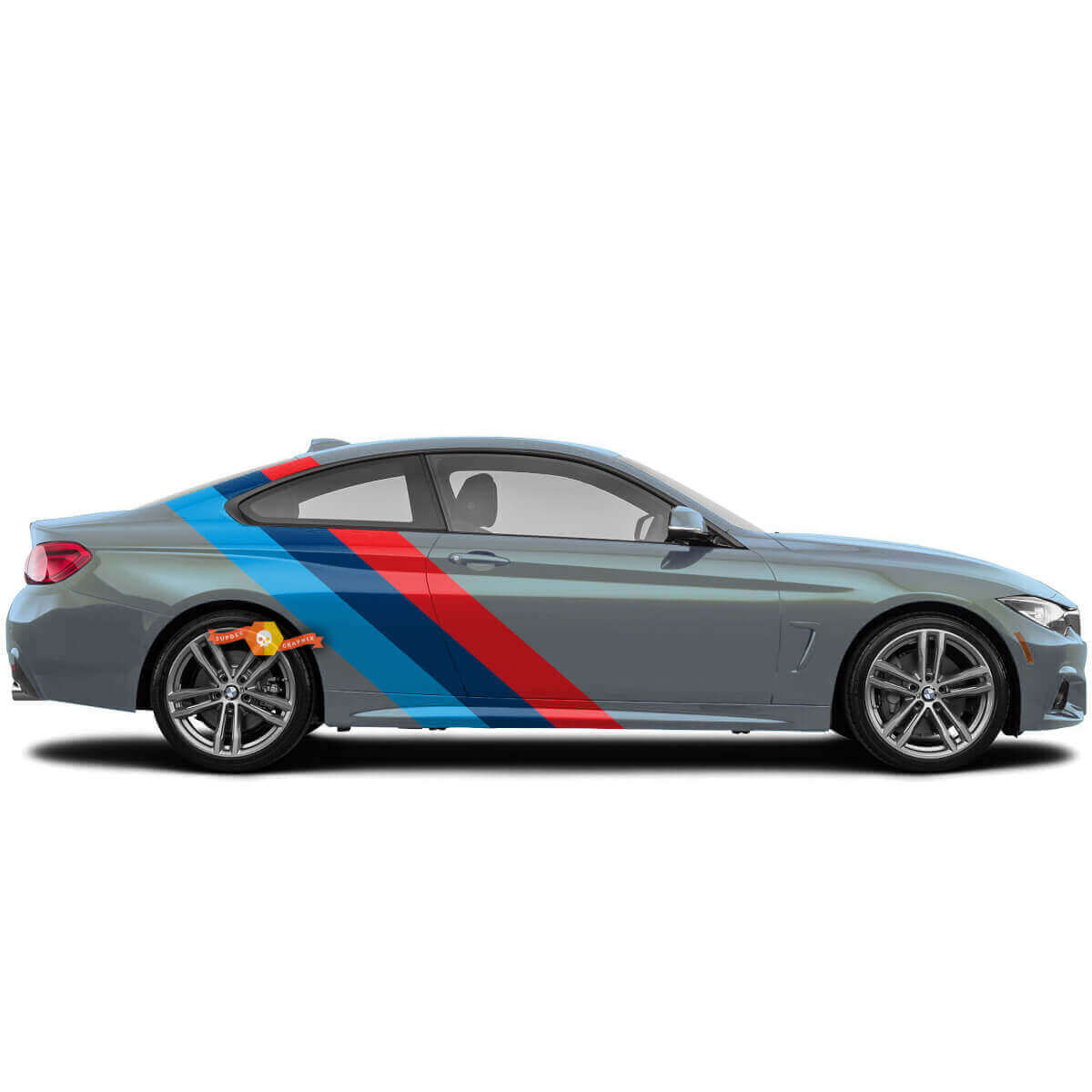 Kit di Adesivi in Vinile Tripla Striscia Laterale M-Style per Modelli BMW