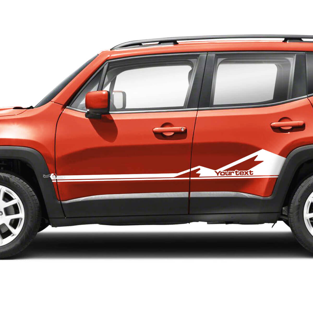 Coppia Jeep Renegade Doors Side Mountains Graphic Stripe Vinile Decalcomania Striscia adesiva
