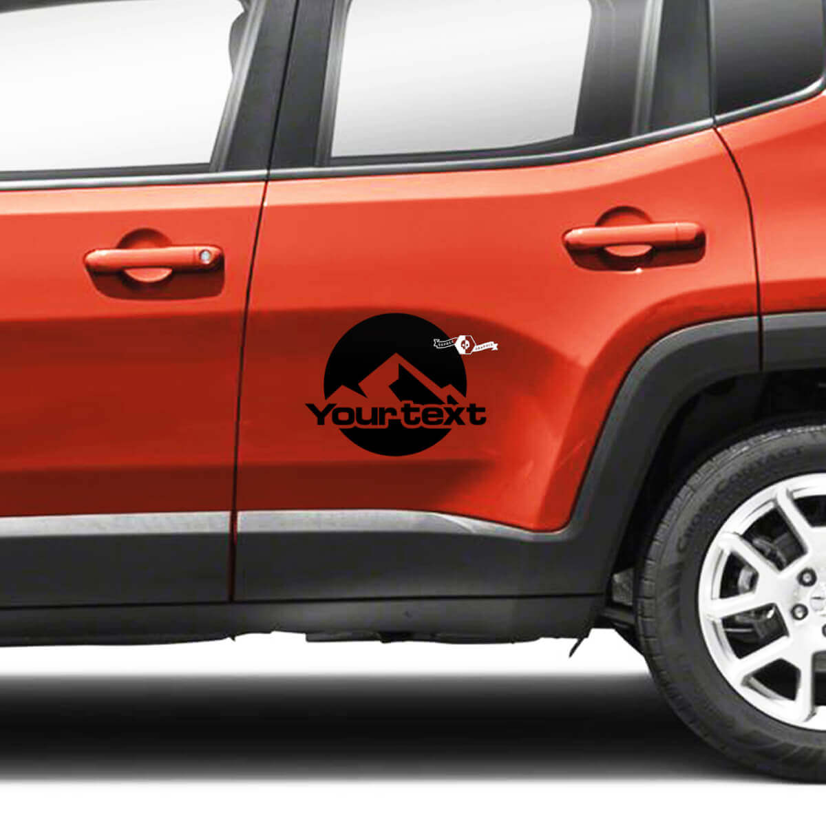Coppia Jeep Renegade Doors Side Mountains Logo grafico Vinile adesivo a strisce
