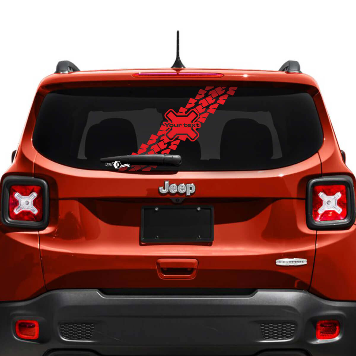 Adesivo in Vinile Personalizzato Traccia Pneumatico per Finestrino Portellone Jeep Renegade