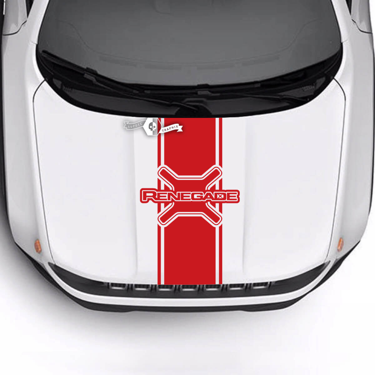 Jeep Renegade Trailhawk Sport cofano logo striscia adesivo decalcomania in vinile
