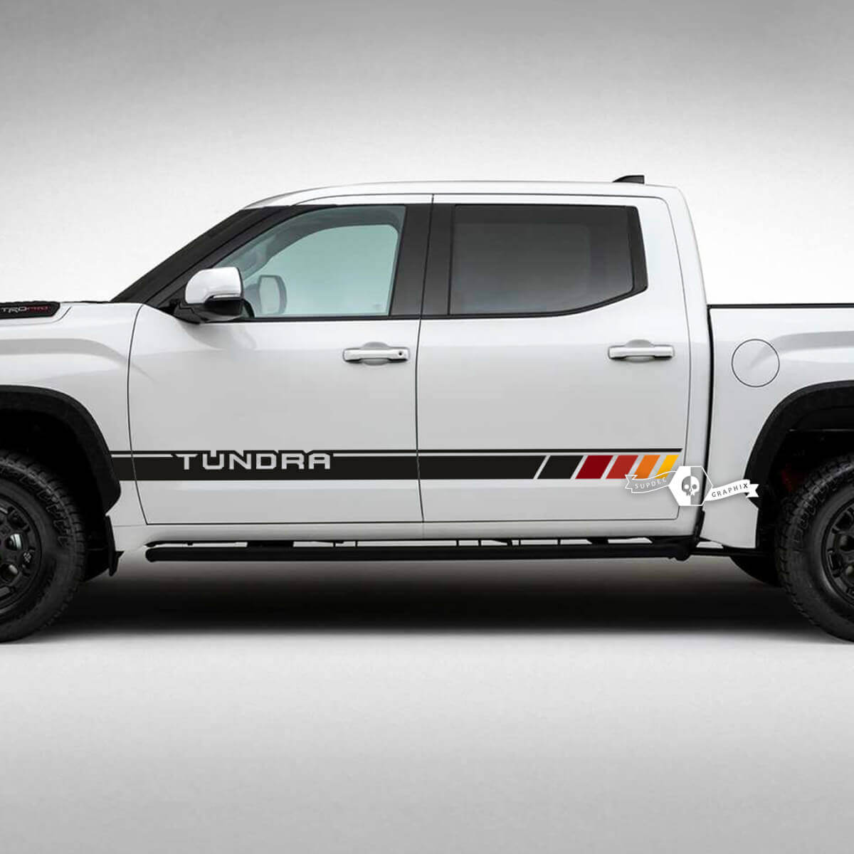 Coppia Toyota Tundra TRD Retro Vintage SunSet Doors Stripe kit adesivi per decalcomanie in vinile 4 colori
