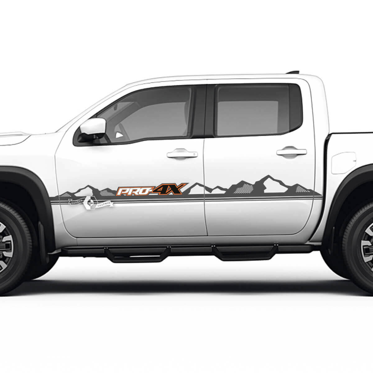 2 Nissan Decal Doors Hills Mountains Pro-4x Nissan Frontier Stripe adesivi in ​​vinile 3 colori
