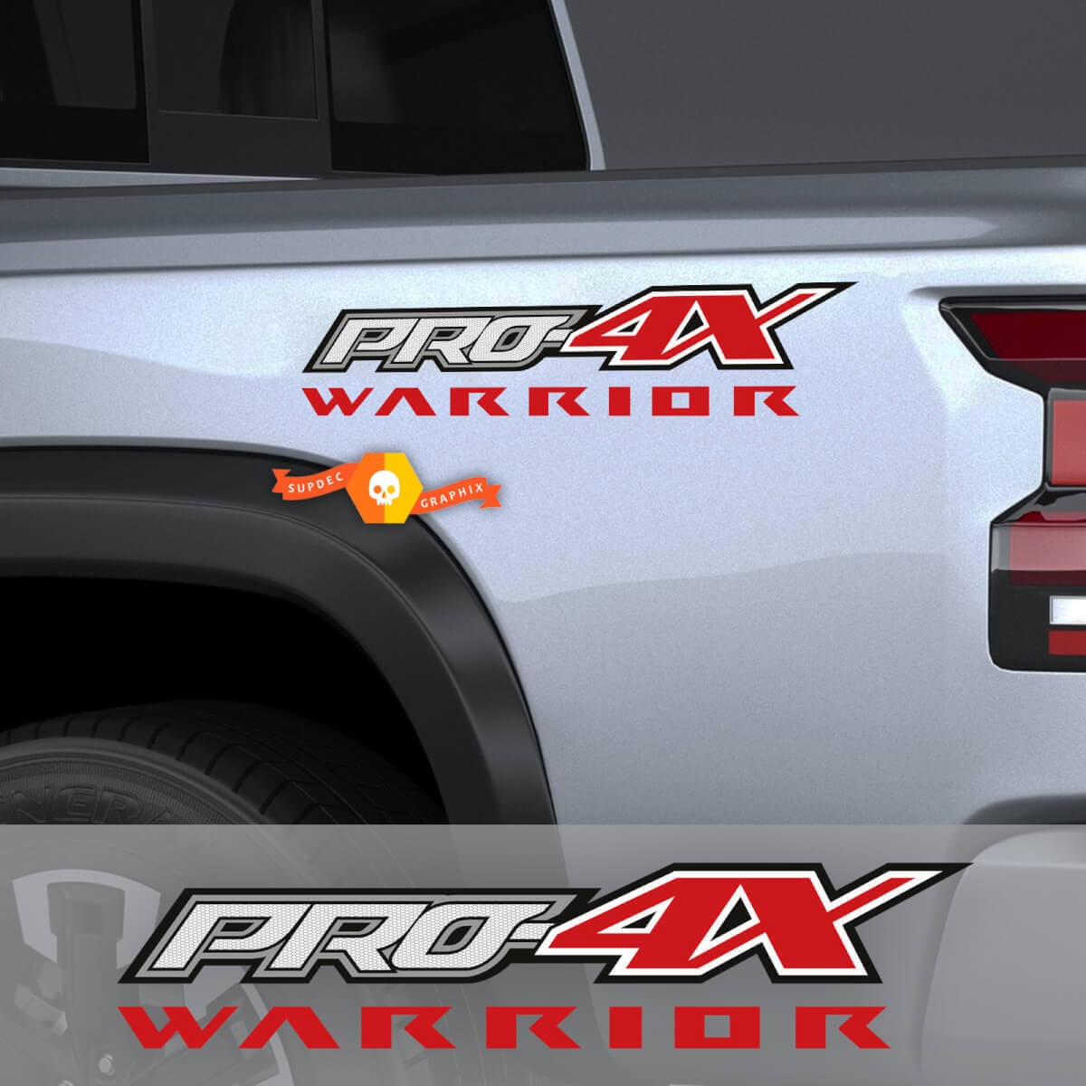 2X Nissan Frontier Pro-4X Warrior Pickup truck Vinile per auto su entrambi i lati Adesivi Decalcomanie Grafica
