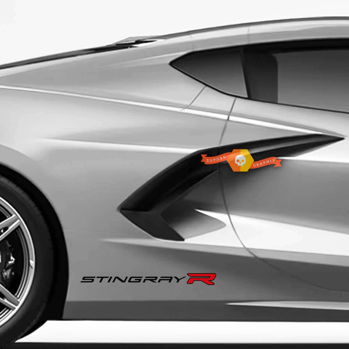 Kit di Adesivi Laterali in Vinile Stile Stingray R per Chevrolet Corvette C8